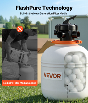 Pompe filtre FlashPure 16po piscine 1HP 4400GPH minuteur