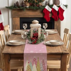 Chemin de table Noël 13x72 po sapins flocons