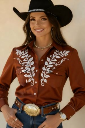 Chemise casual manches longues style western