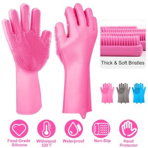 Paire gants silicone lave-vaisselle nettoyage résistant chaleur