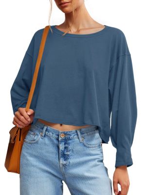 Fisoew crop top manches longues loose femme