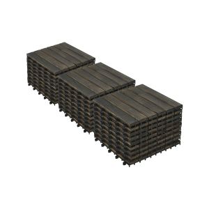Carreaux pont 30 pcs 12"x12" acacia brun foncé rayure