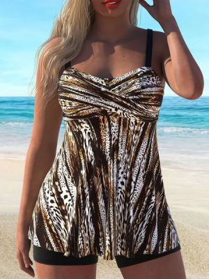 Tankini 2 pièces grand format décontracté femme