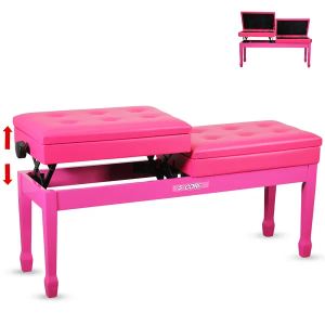 5 Core Banc piano Duet 3,5po coussin, tabouret ajustable, cerisier