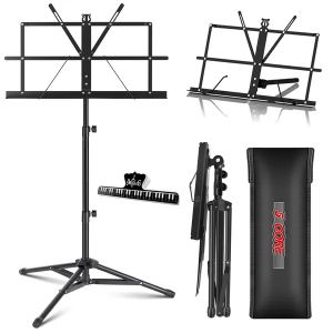 Pupitre musique 5 Core MUS-FLD-BLK métal ajustable