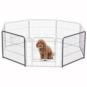 Clôture pliable métal avec porte pour chiens petits/moyens/grands