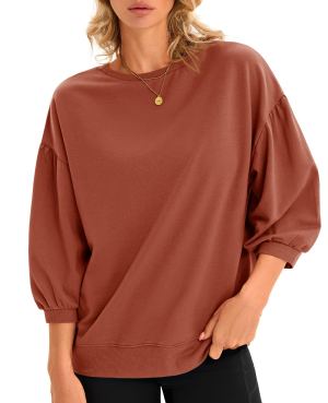 Fisoew sweatshirt manches bouffantes casual femme