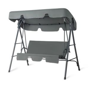 Balançoire Jardin 68x43x60po Gris Foncé Coussins 250kg