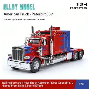 Jouets camion semi-remorque métal, voitures rétractables avec son