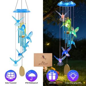 Carillon solaire aluminium 7 couleurs, IP44, jardin