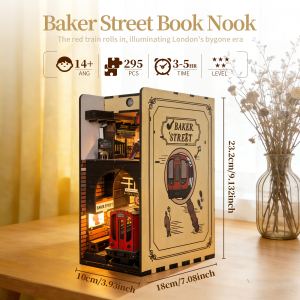 Casse-tête 3D bois Baker Street maison livres LED