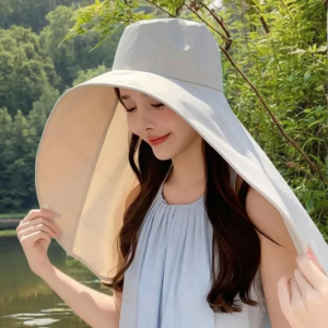 Chapeau soleil plage protection UV cou