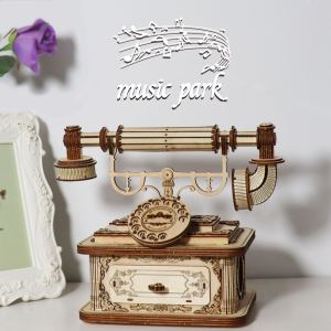 Sales Are Prohibited On The TEMU And SHEIN - Creative Retro Telephone 3D Wooden Puzzle For Adults Tabletop Model Kits Decoration And Gift For Christmas Birthday