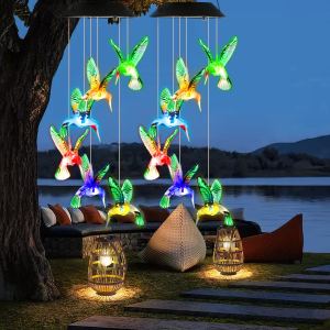Carillon solaire colibri 2 pcs 7 couleurs IPX4 étanche