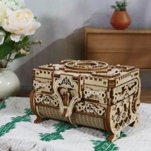 Puzzle bois 3D boîte à bijoux rétro décoration