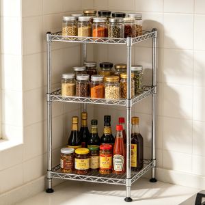 Étagère rangement fil 3 niveaux cuisine salle bain