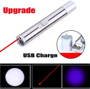 Pointeur laser chat 3en1 1mw USB rechargeable torche UV jouet