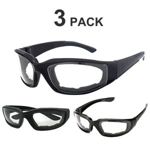 3 Paires lunettes moto cycliste UV protection résistant
