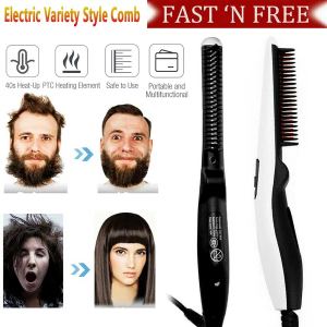 Peigne Lisseur Électrique Chauffant Barbe Styler Rapide