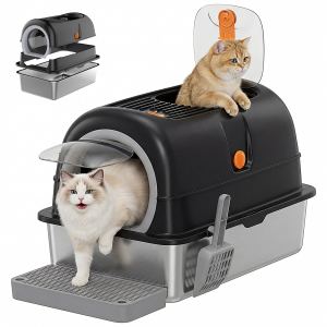 Litière chat couvercle double entrée convertible