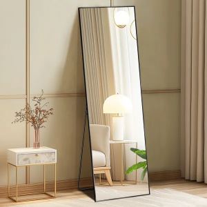 Miroir plancher 21x64 po noir aluminium