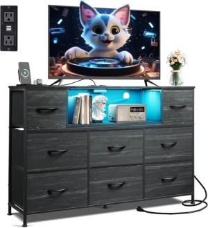 Meuble TV 45-50-55 po centre divertissement DEL tiroirs
