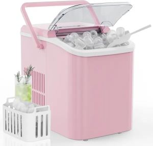 Machine à glaçons comptoir 26lb/24h, cubes prêts en 6 min