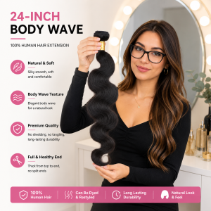 Mèches cheveux humains ondulées sans colle, 10A Remy vierge