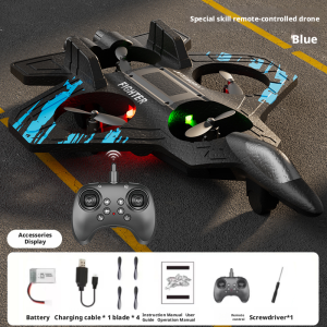 Avion mousse bleu batterie double