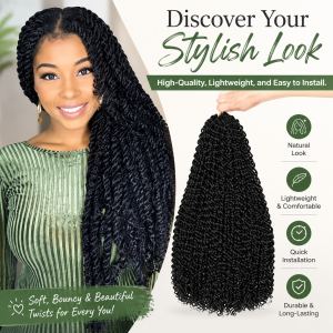 Cheveux Tresse Crochet Onde Eau Long Bohème Boucles
