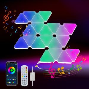 Panneaux lumière triangulaires 20pc LED RGB intelligents application synchronisation musique