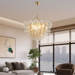 Suspension pendante 23,6 po verre globe ajustable or