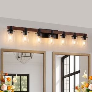 Applique vanité 7 lumières 50 po style ferme