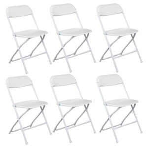 6x Chaise jardin plastique pliable blanche injection