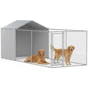 Chenil chien grand chaîne 19,7' x 7,5', couverture