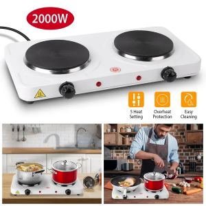 Cuisinière électrique 2 foyers 2000W portable - Vitre, 110V