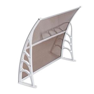 HT-100 X 80 couvre porte fenêtre pluie, toit brun blanc