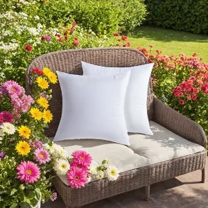Coussins carrés blancs 2 pack 18x18 po - Respirant