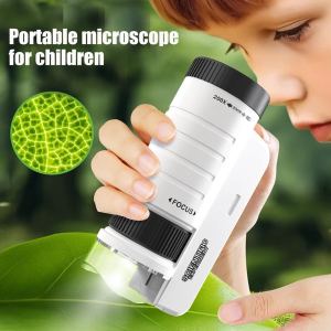 Microscope optique enfants portable LED noir, jouet éducation science