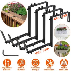Support plante ajustable fonte lourde 6,1-11,6pi, crochet 2 niveaux