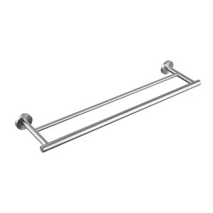 Barre serviette double 23,6 po acier inox 304 mural