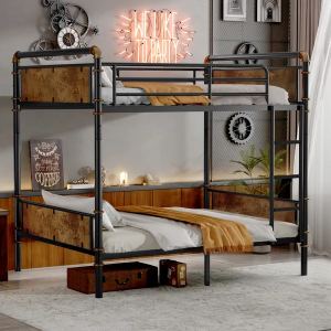 Lit superposé métal Twin XL, rails de sécurité