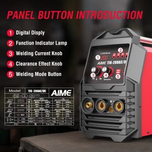 Soudeuse TIG 200A MMA, écran LCD, acier inoxydable