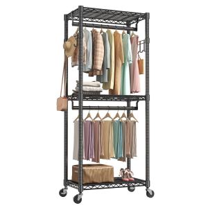 Portant vêtements roulant 29,5-45po tablettes ajustables