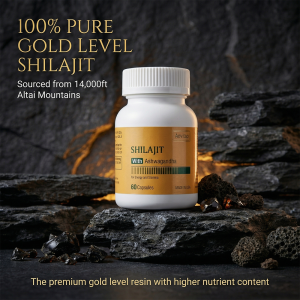 Extrait Shilajit 550mg Ashwagandha Énergie 60 Capsules