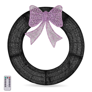 Couronne Noël 36" LED pourpre télécommande