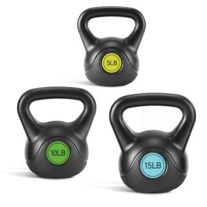 Ensemble kettlebell béton enrobé HDPE poids multiples maison