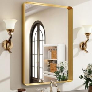 Miroir mur cadre métal rectangulaire