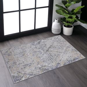 Tapis géométrique PAYAS 2x3 bleu gris