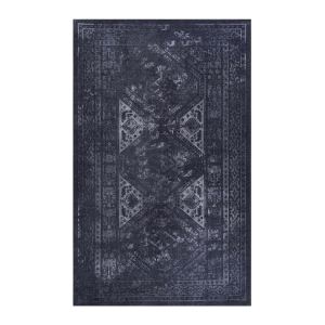 Tapis lavable MAVAL noir 4x6, noir gris